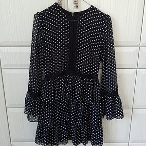 Bebe xxs tiered polka dot dress